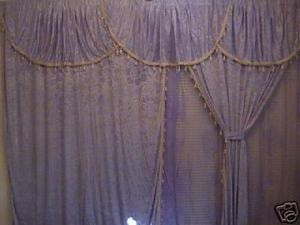 NEW VICTORIAN VELVET CURTAINS / DRAPE L.PURPLE MUST SEE