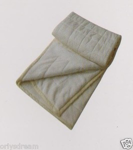 KING Soft BORREGO Suede/Wool Style QUILTED Micro Fiber Blanket/Throw - BEIGE