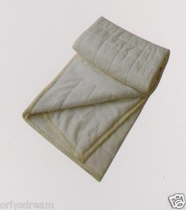 QUEEN Soft BORREGO Suede/Wool Style QUILTED MicroFiber Blanket/Throw - BEIGE