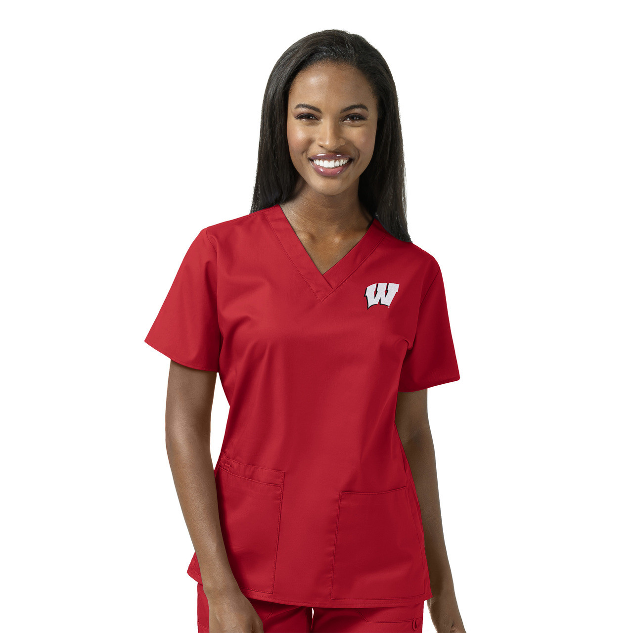 University of Wisconsin Women's V Neck Scrub Top