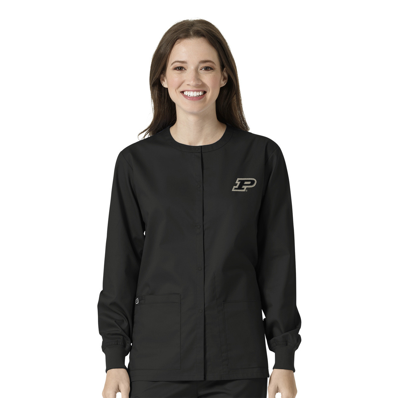 Purdue Boilermakers Black Warm Up Nursing Jacket