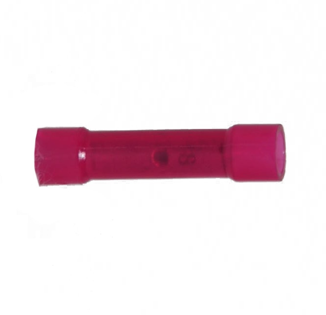 Red 22-18 Nylon See Thru Butt Splice Connector QTY25
