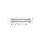 Material C630 Bronze
Type Intake
Outside Dia.: (G) 0.495" / Std
A 0.830"
B 0.880"
C 0.810"
D 1.020"
E 0.525"
F 0.2745"