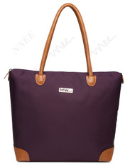 NNEE Water Resistance Nylon Tote Bag & Multiple Pocket Design (Purple (Beige Lining))