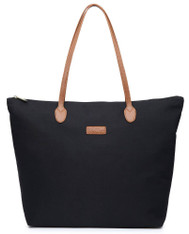 NNEE Water Resistance Light Weight Foldable Nylon Tote Bag Handbag - Black