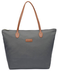 NNEE Water Resistance Light Weight Foldable Nylon Tote Bag Handbag - Gray
