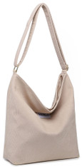 NNEE Women’s Medium Size Corduroy Shoulder Bag Retro Crossbody Hobo Handbag Tote - Beige