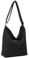 NNEE Women’s Medium Size Corduroy Shoulder Bag Retro Crossbody Hobo Handbag Tote - Black