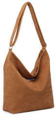 NNEE Women’s Medium Size Corduroy Shoulder Bag Retro Crossbody Hobo Handbag Tote - Brown