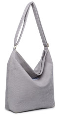 NNEE Women’s Medium Size Corduroy Shoulder Bag Retro Crossbody Hobo Handbag Tote - Gray