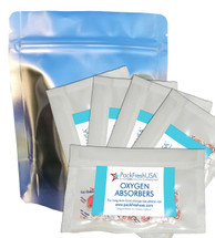 Quart 7 Mil Seal-Top Premium Gusset Mylar Bags and Oxygen Absorbers