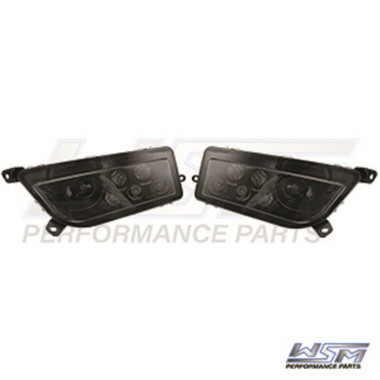 WSM L.E.D HEADLIGHTS: POLARIS 1000 RZR - SMOKED LENSES - LED PAIR - 020-351-00
