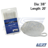 WSM Dock Line 3/8'' x 20' Nylon White - 1000-3820W
