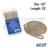 WSM Dock Line 1/2'' x 25' Nylon Gold - 1000-1225G