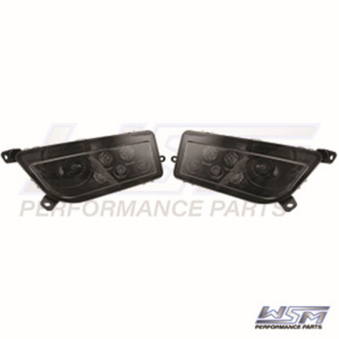 WSM L.E.D Headlights Polaris 1000 RZR - Smoked Lenses - 020-351-00