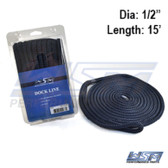 WSM Dock Line 1/2'' x 15' Nylon Navy Blue - 1000-1215NB