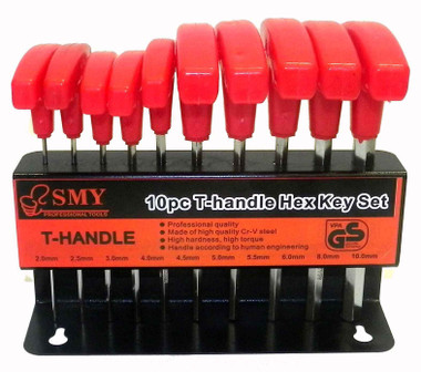 SMY - PRECISION - T-HANDLE HEX KEY SET METRIC 10PCS - 990-245