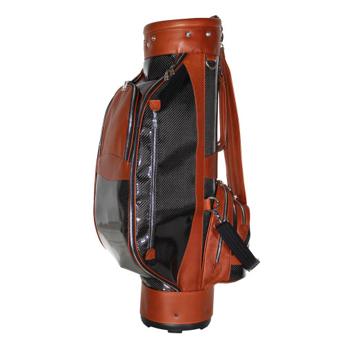 Terrida Carbon Italian Luxury Leather Golf Bag Tan Attavanti