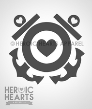 Coast Guard Heart Decal