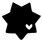 7pt Star Badge With Heart
