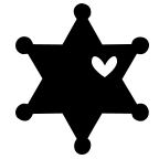 6pt Star Badge With Heart