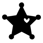 5pt Star Badge With Heart