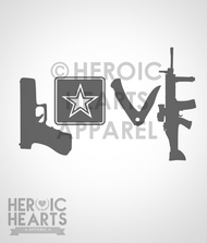 Army Love Weapons Decal