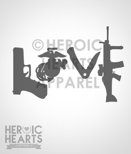 USMC Love Weapons Decal