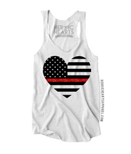 American Heart Flag Thin Red Line Top