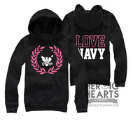 LOVE Navy Crest Emblem Top