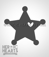 5pt Star Badge Heart Decal