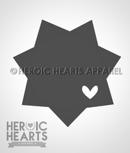 7pt Star Badge Heart Decal