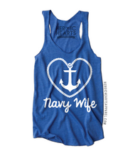 Heart Rope Anchor Navy Wife Top