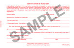 Certificate of Road Test & Pocket Card