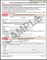 Safety Performance History Records Request