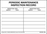 Periodic Maintenance Inspection Record Decal
