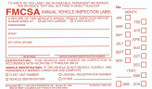 Annual Vehicle Inspection Decal  with punch boxes