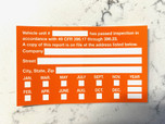 Annual Vehicle Inspection Decal and Overlay 