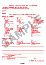Driver Daily Vehicle Inspection -3 ply Carbon