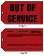 Out of Service / Maintenance Required Tag - Red with Wire