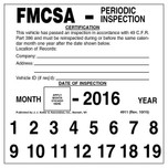 FMCSA Periodic Inspection Decal