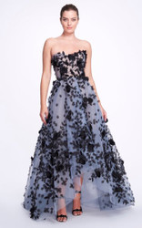 Marchesa Floral-Appliqued Tulle Gown