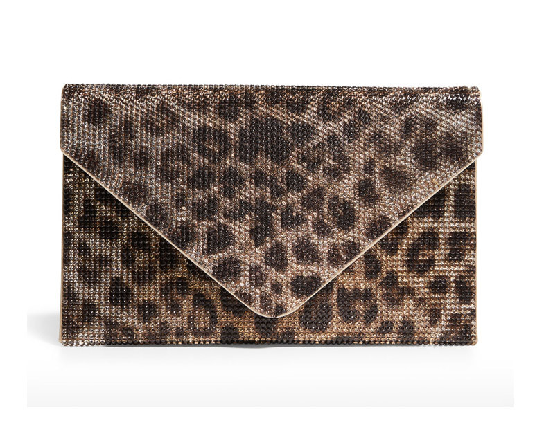 leopard print envelope clutch