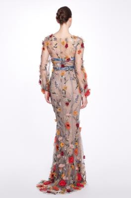 Fully Embroidered Illusion Gown 