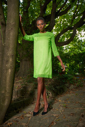 Algo of Switzerland Neon Green Lace Dress