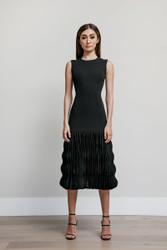 Catherine Regehr Jewel Neck Fitted Dress With A-Line Wave Skirt