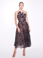 Marchesa Guipure Softly Constructed A-Line Cocktail Dress