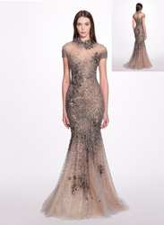 Marchesa Pearl and Crystal Embroidered Tulle Gown