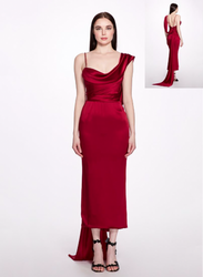 Marchesa Asymmetric Double Faced Satin Fitted Cocktail Dress