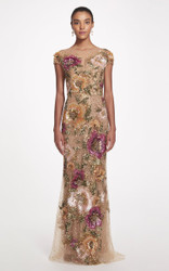 Marchesa Spring 2023  Print Embellished Tulle Gown